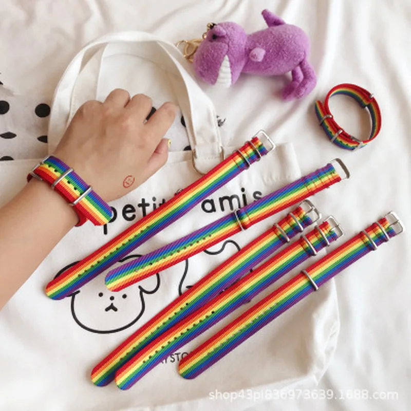 Nepal Rainbow Lesbians Gays Bisexuals Transgender Bracelets For Women Girls Pride Woven Braided Men Couple Friendship Jewelry