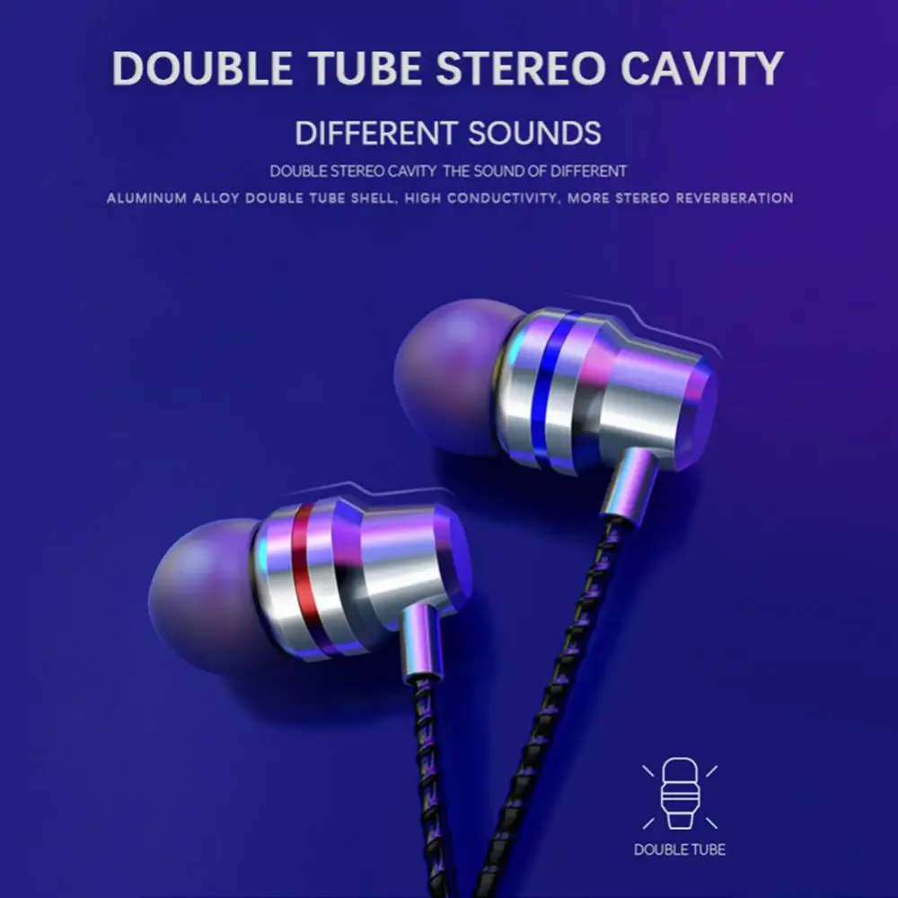 Type-C USB Wired Earphone Metal Super Bass Stereo Music HIFI Sport Headset With MIC Bass For Headphones