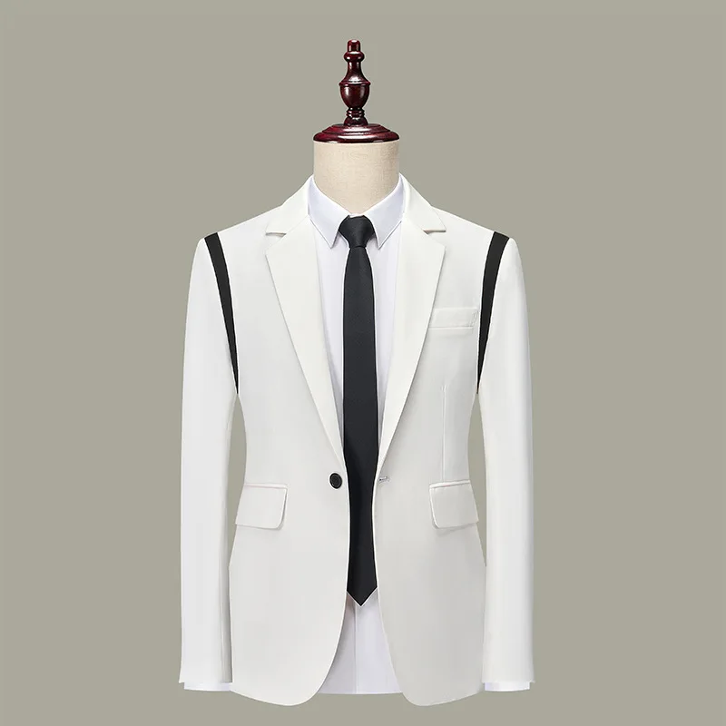 

New Men's Suit Casual Business Suit Jacket Fashion Single Western Top Loose Suit Jacket Custom Dress