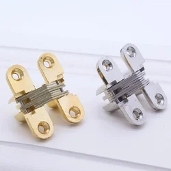 1PCS Hidden Hinges 8x42MM Invisible Invisible Hinge 180 Degree Material Nickel Color Invisible Folding Door Soss Hinge