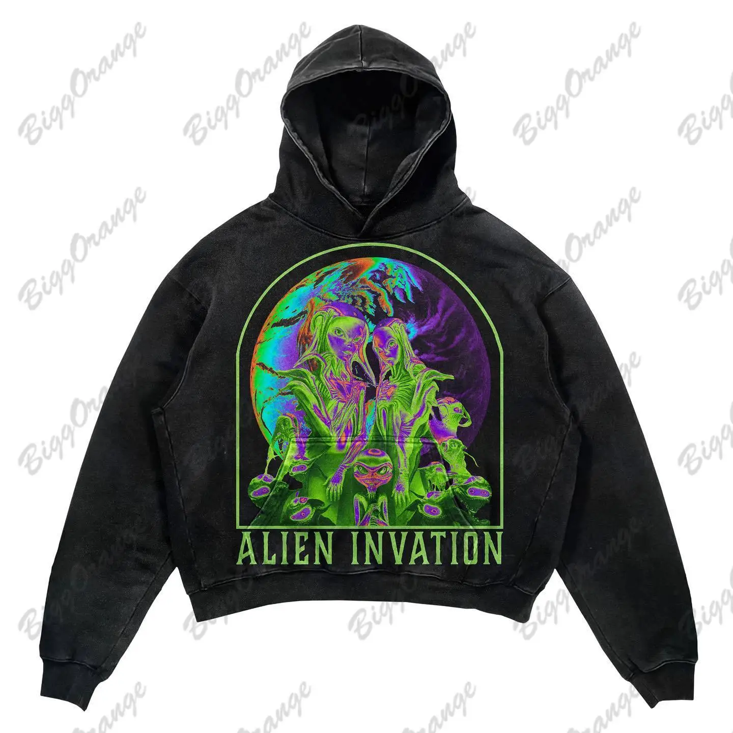 New INS Punk Style Casual Wings Skull Head Sweater High Quality Printed Hoodie High Street Top for Men and Women y2k harajuku