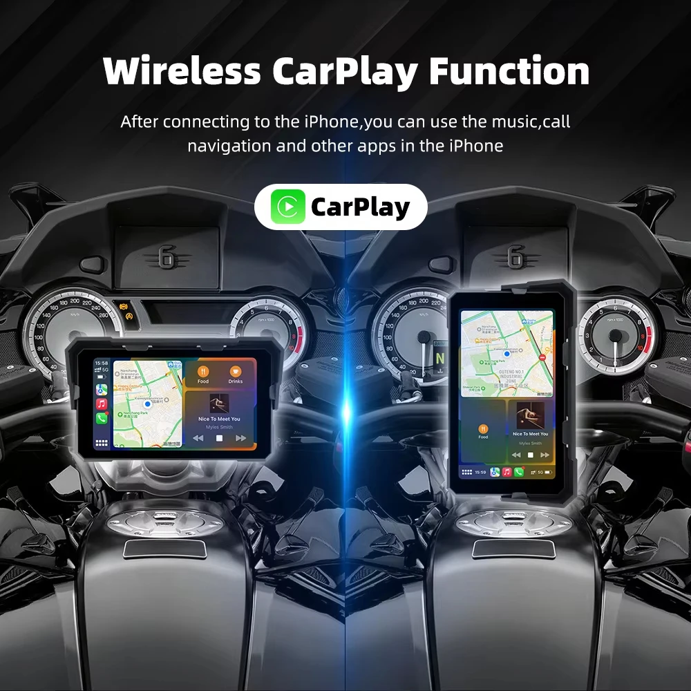 Freedconn Motorcycle Navigation Carplay Android Auto TPMS 5 Inch Rotating Screen Motor Wireless Carplay Screen GPS Monitor