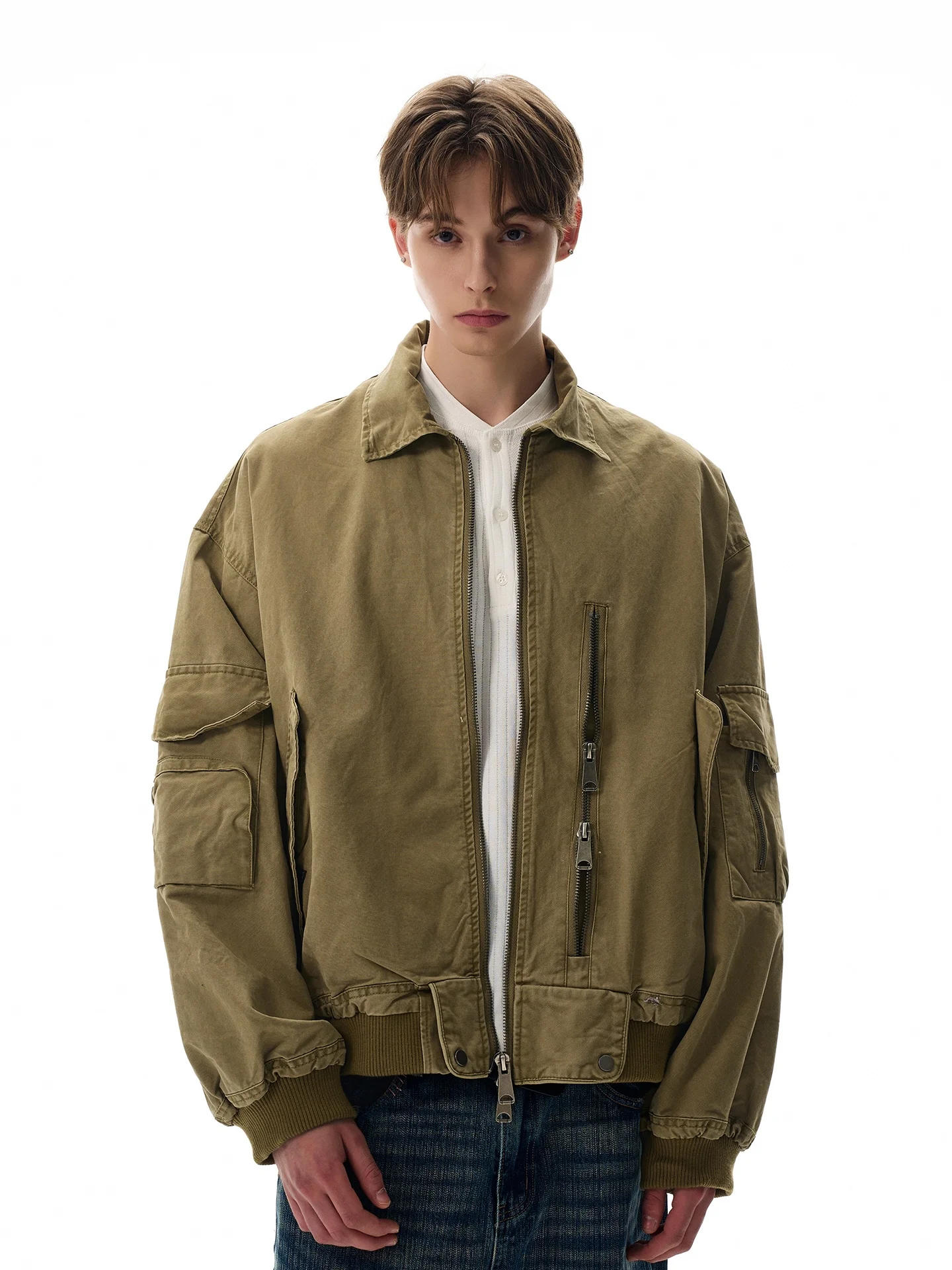 

Винтажная американская рабочая куртка-пилот Waed, свободного кроя, универсальная верхняя одежда, молодежный тренд, полиэстер, нейлон, композитное волокно