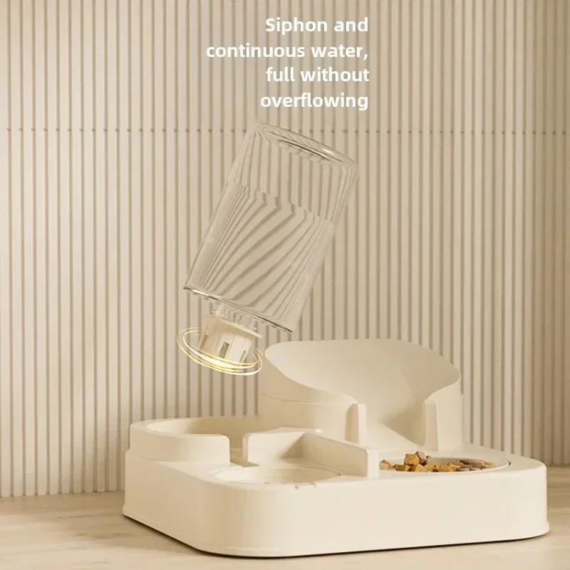 

E3E 1Automatic Cat Feeder & Water Fountain Set - Food Grade Plastic - for Cats & Dogs - Gravity Feed Design