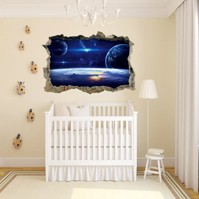 Universe Starry Wonders Vinyl Walls Art Mural Stickers for Home Decoration Aesthetic Rooms Galaxy Star Sky Landscape Wallpaper