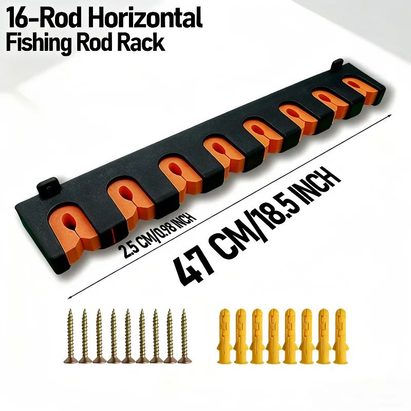 Подставка для Удилков 16 Удилков Пена EVA Основание ABS - Антискользящая Настенная | Прочный Складной Для Гаража Лодки Рыбаки | Организатор Защиты Удилков