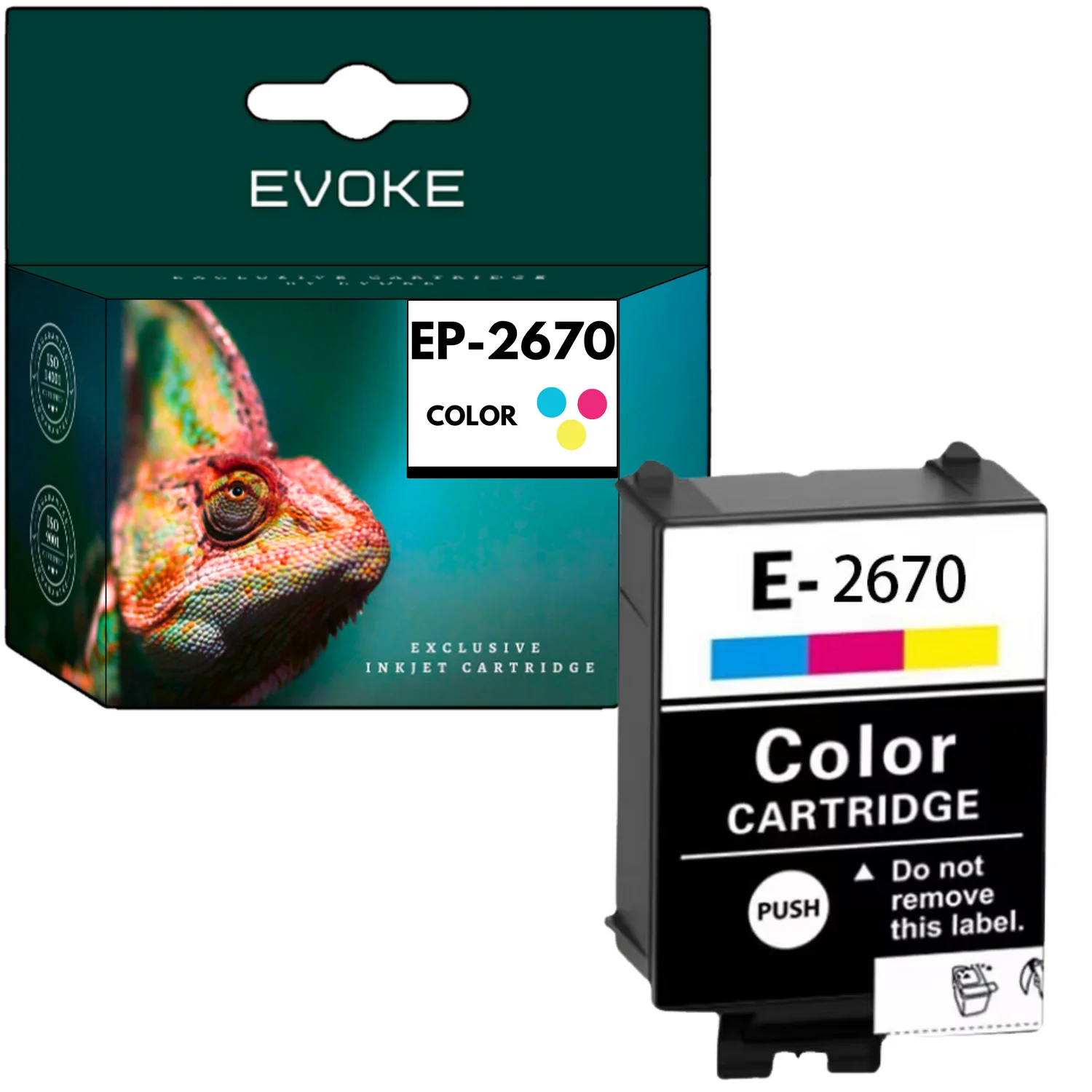 Evoke Compatibele Inkt voor Epson 267 T2670 C13T26704010 Driekleurig Cmy Cyaan Magenta Geel 7 ml 200 Pagina's Workforce Wf-100W 110W