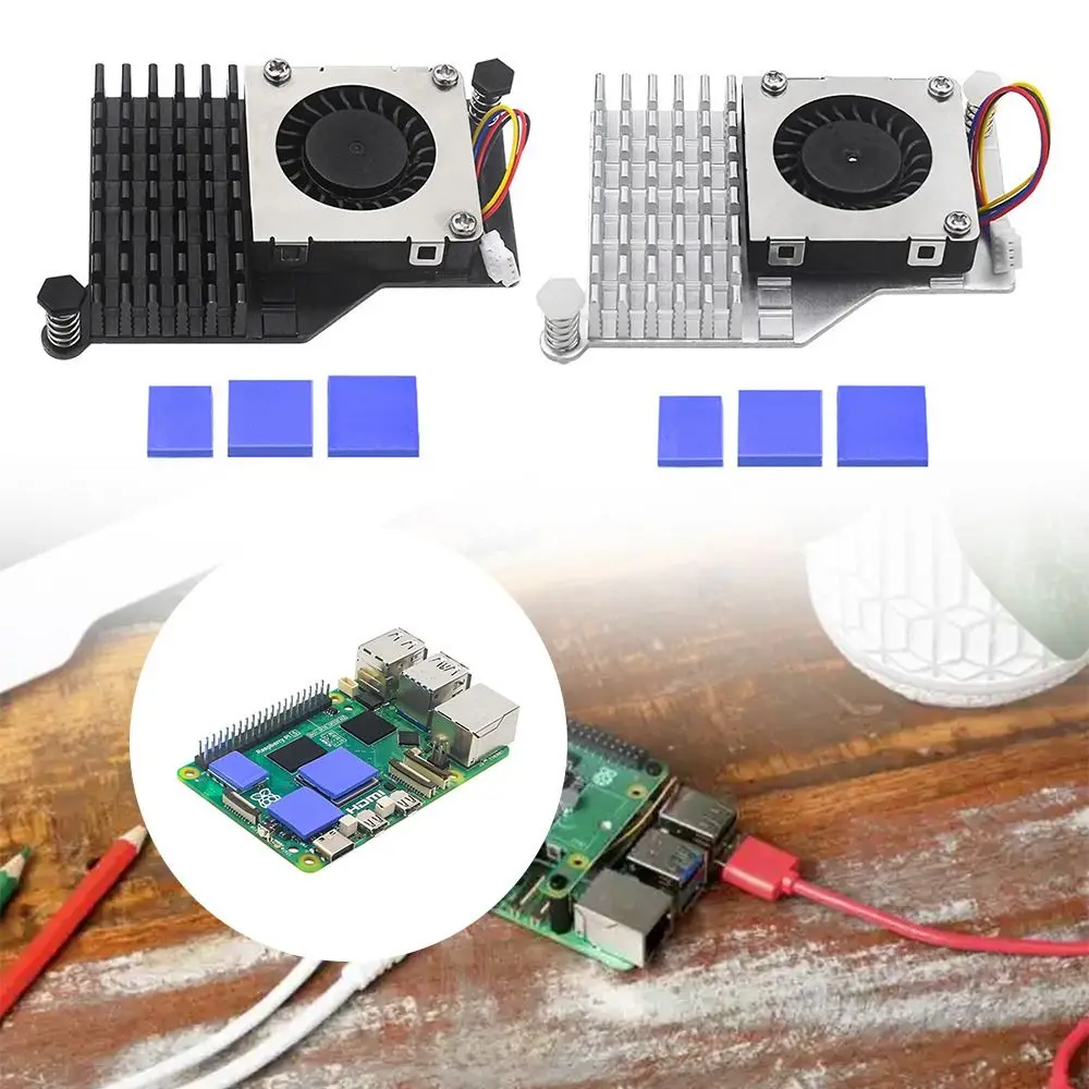 Anodowany Aluminiowy Aktywny Radiator DV 5V DIY Wentylator PWM Regulacja Prędkości Chłodzenie Radiator Akcesoria do Raspberry Pi