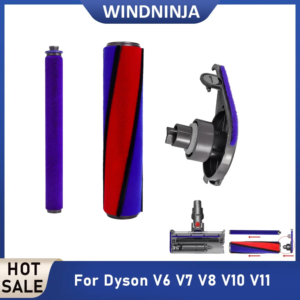 Weiche Samt-Rollenbürste Seitenabdeckungs-Set für Dyson V6 V7 V8 V10 V11 Staubsauger Teppichbürste Endabdeckung Ersatzteil