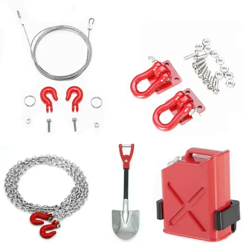 RC Crawler RC Trailer Chain Hook Tow Rope Winch Shackles for 1/10 TRX4 Axial SCX10 90046 Wraith 90081 Tamiya D90 TF2 CC01 Truck