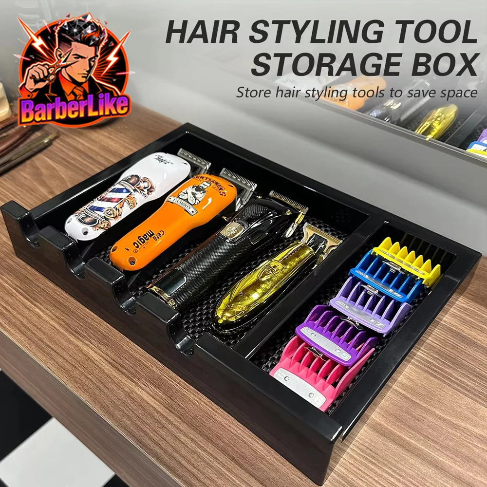 

Barbershop Electric Hair Clipper Display Box Clipper Tray Non-slip Storage Case Salon Hair Cutting Tools Organizer Holder
