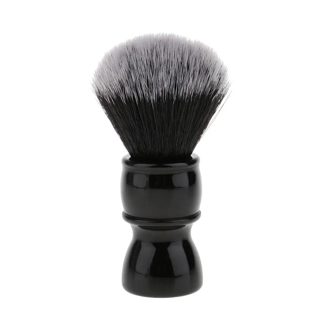 Professional Men's Mustache Beard Facial Grooming Shave Brush for Daily Shaving Black Handle Dense Nylon Hair
