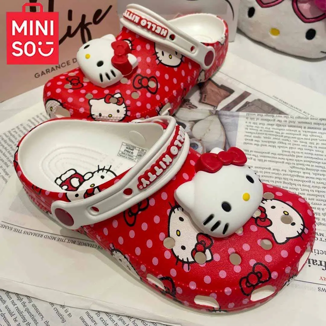 New Hello Kitty Hot New Crocs Cartoon Character Summer Cute Cartoon Children'S Slippers Non-Slip Soft Soled Sandals Gifts