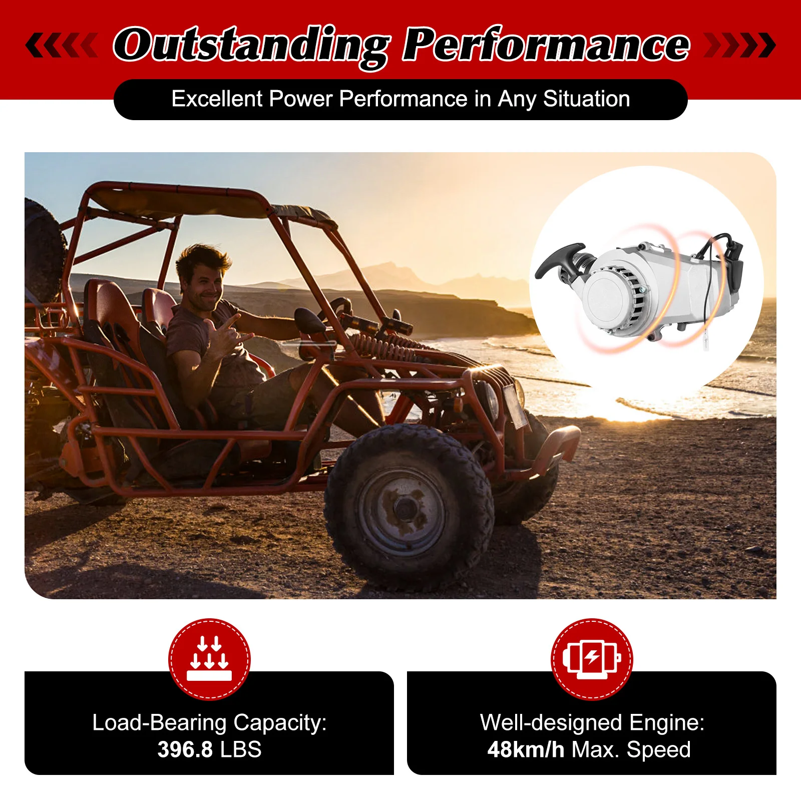 49CC 2-Stroke Pull Start Engine Motor Kit Air Filter Fast Start Mini Dirt Bike ATV Pocket Bike Scooter Engine Motor 