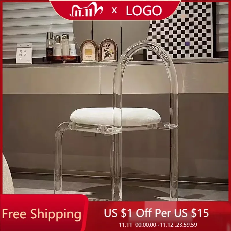 

Makeup Chair Acrylic Furniture Casual Design Backrest Dining Chair Living Room Single Minimalist Meubles De Salon Decoration