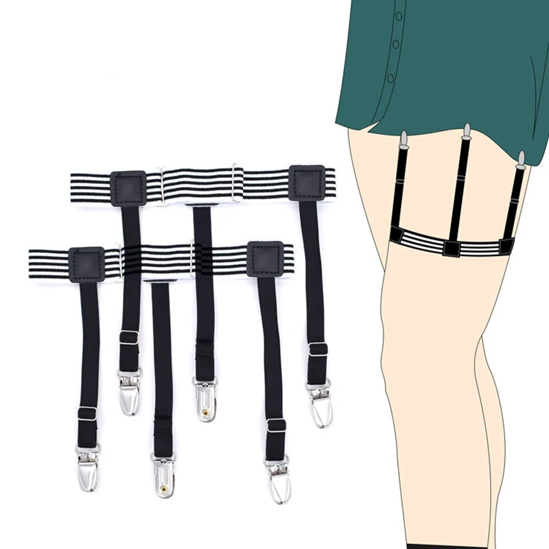 قميص رجالي يبقى قابل للتعديل حمالات الساق المرنة المضادة للانزلاق أصحاب القميص الأربطة مقاومة التجاعيد عدم الانزلاق الحمالات الهدايا