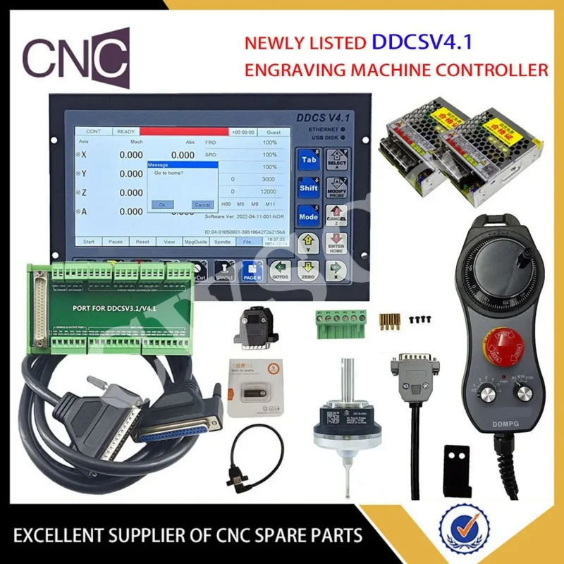 New DDCSV4.1 CNC controller kit 3- 4-axis offline motion system 3D edge finder angle knife switching power supply 75W24V