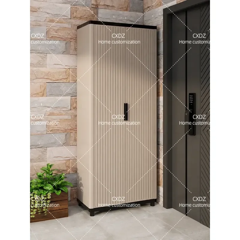 Outdoor Storage Cabinet Waterproof Sunproof Balcony Locker for Tools Shoes Garden Shed Weather Resistant Utility Cupboard