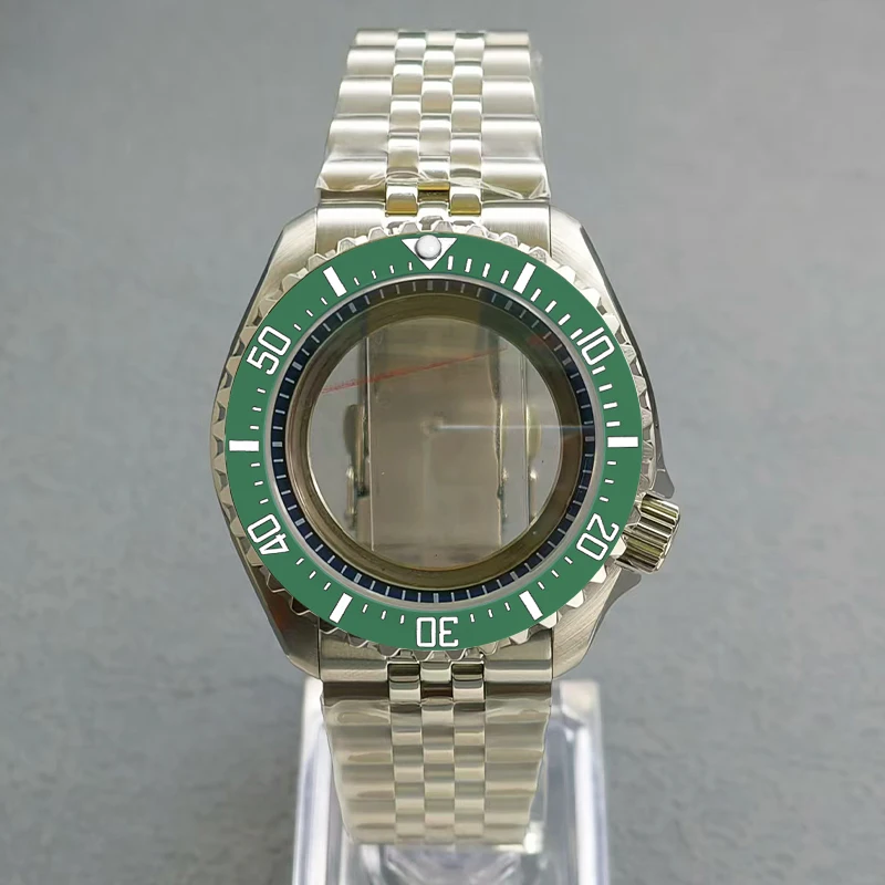 

NH35 Case 42mm SKX007 Case Dome Double Sapphire Glass Fits NH35 NH36 4R 7S Movement 28.5mm Dial Case With 22mm Steel Watch Strap