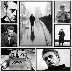 Póster fotográfico Vintage de Star James Dean y Car, pintura en lienzo impresa en HD, imágenes de pared para habitación, decoración del hogar y la Oficina, regalo, 50s