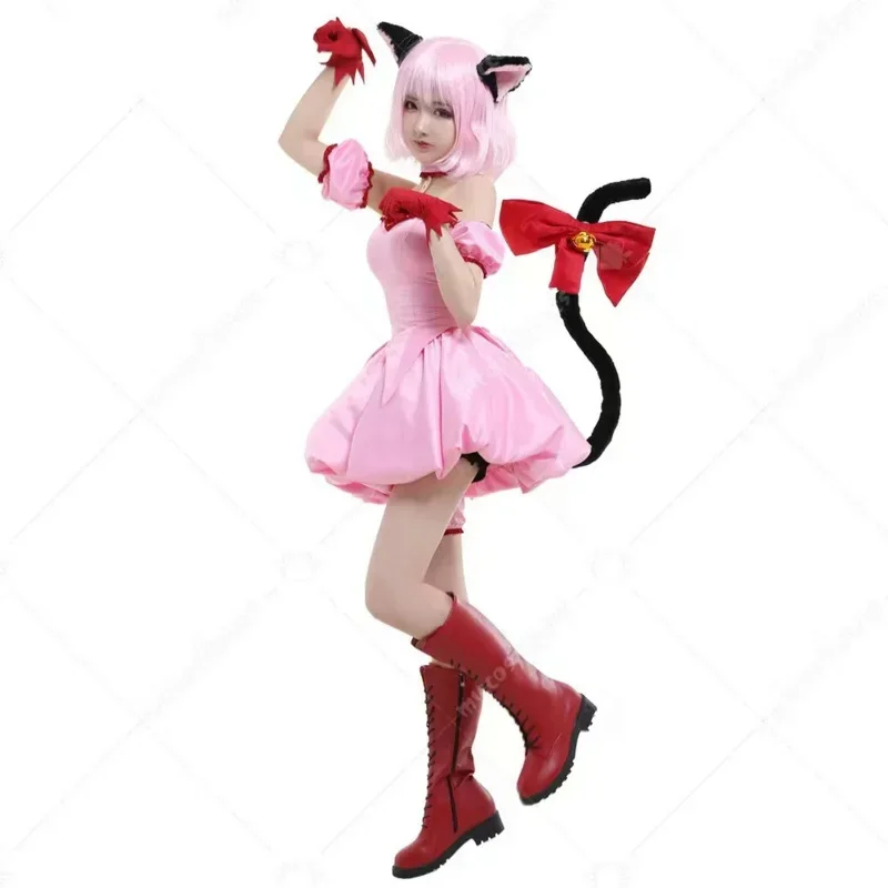 Coslan Anime Tokyo Mew Mew Power Momomiya Ichigo Cosplay Costume Kids Girls Uniform Wig Maid Outfit Halloween Suit Party Dress W