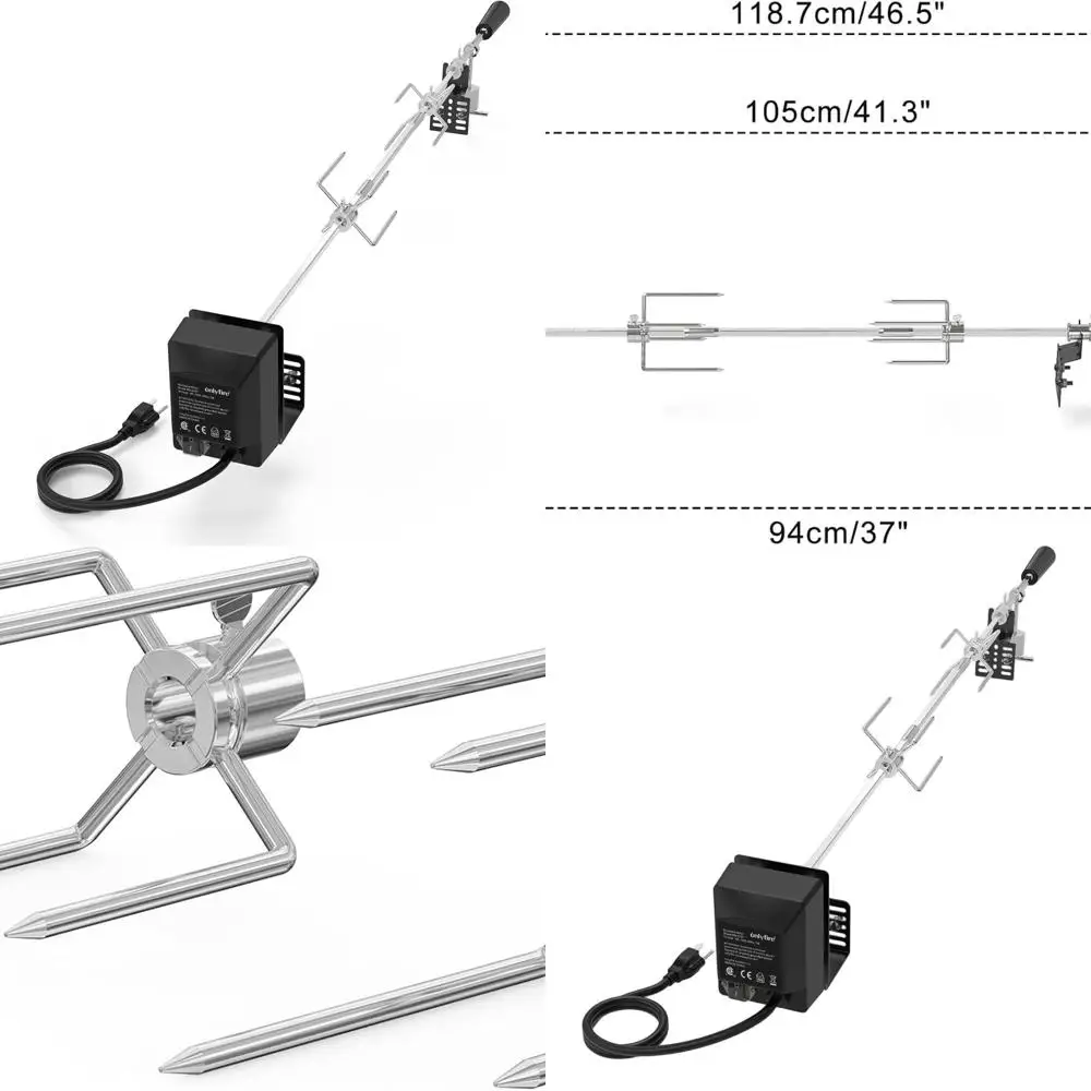 

Universal BBQ Rotisserie Kit for 2-4 Burner Gas Grills, 32-42 Square Spit Rod, 5/16 Diameter