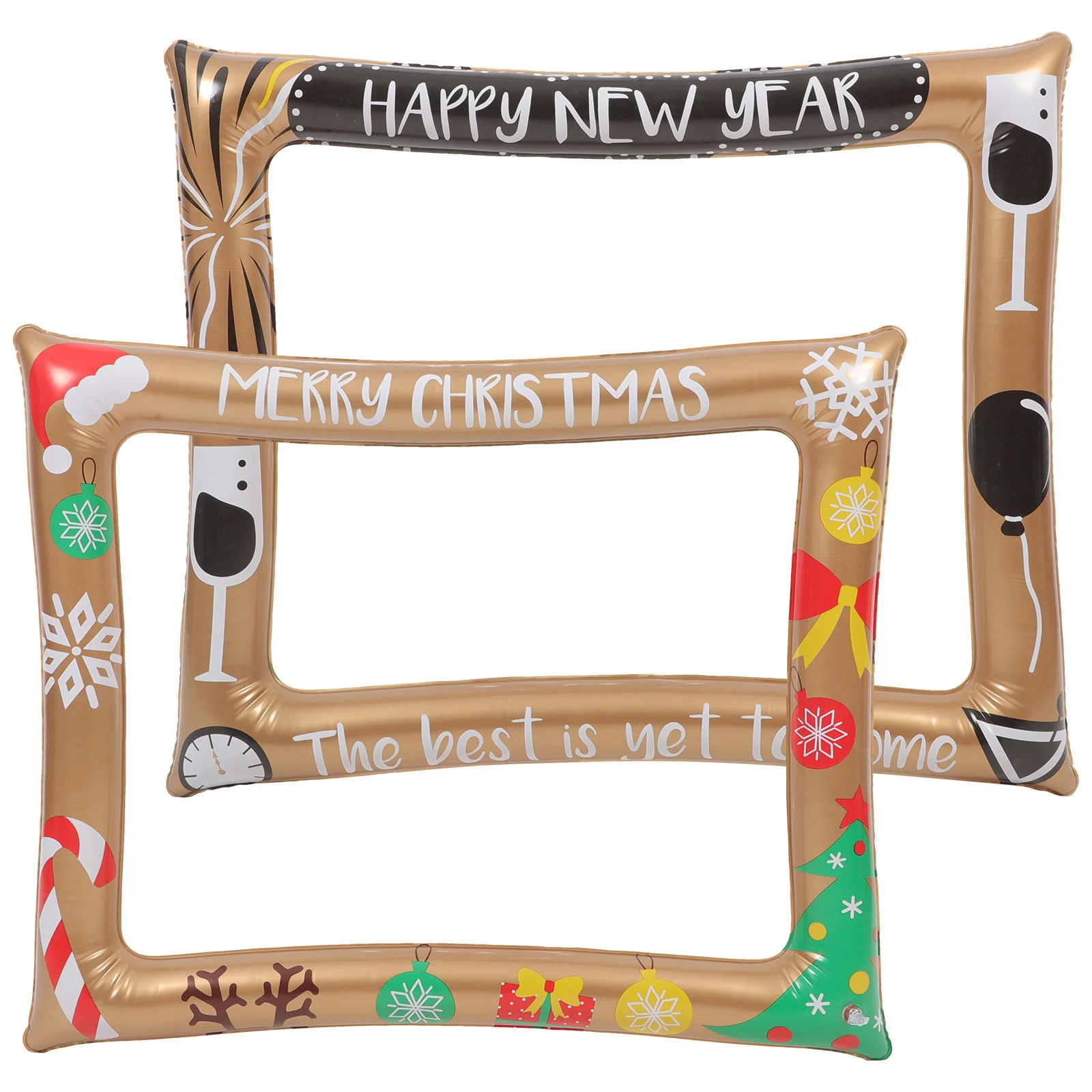 Christmas Inflatable Photo Frame Party Prop Ornament Hammer New Year Supplies Pvc For