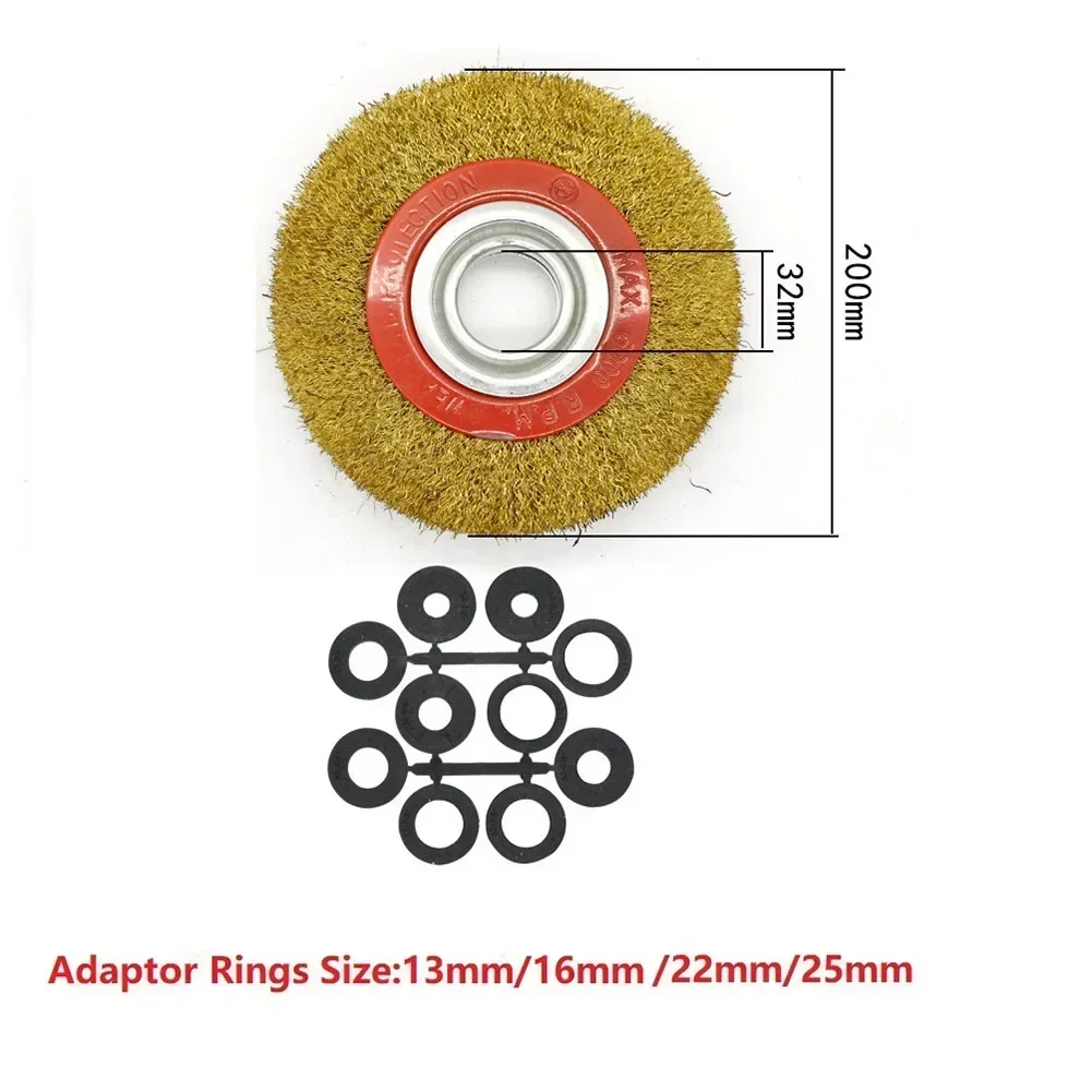 Imagem -05 - Venda Quente Fio de Roda de Escova Útil Novo Peça 20 30 mm Diâmetro do Furo Polegadas Ouro Mais Vermelho para Remover Pintura de Ferrugem