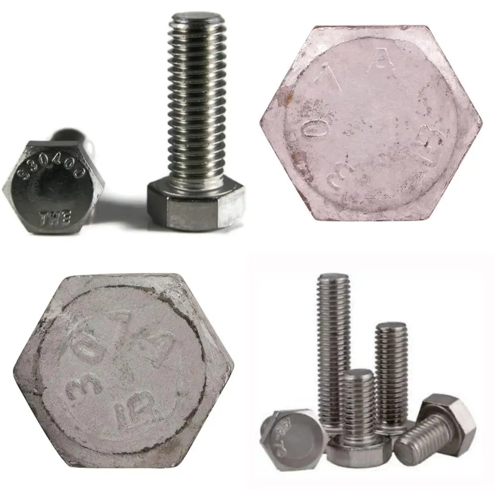 براغي سداسية ذات خيط خشن من الفولاذ المقاوم للصدأ، ملولبة بالكامل، درجة 18-8، 25 عبوة لحلول التثبيت القوي #1