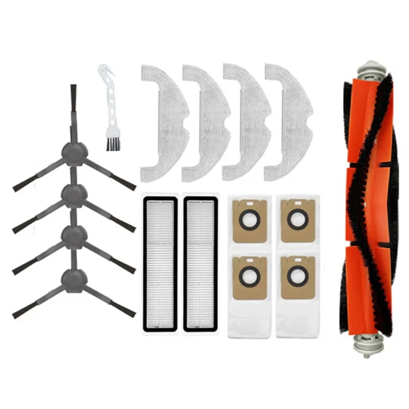 Dreame bot l10plus,z10pro,d10plus用の交換用アクセサリー,ロボット掃除機,メインサイドブラシ,フィルター,モップ,ダストバッグ,1セット