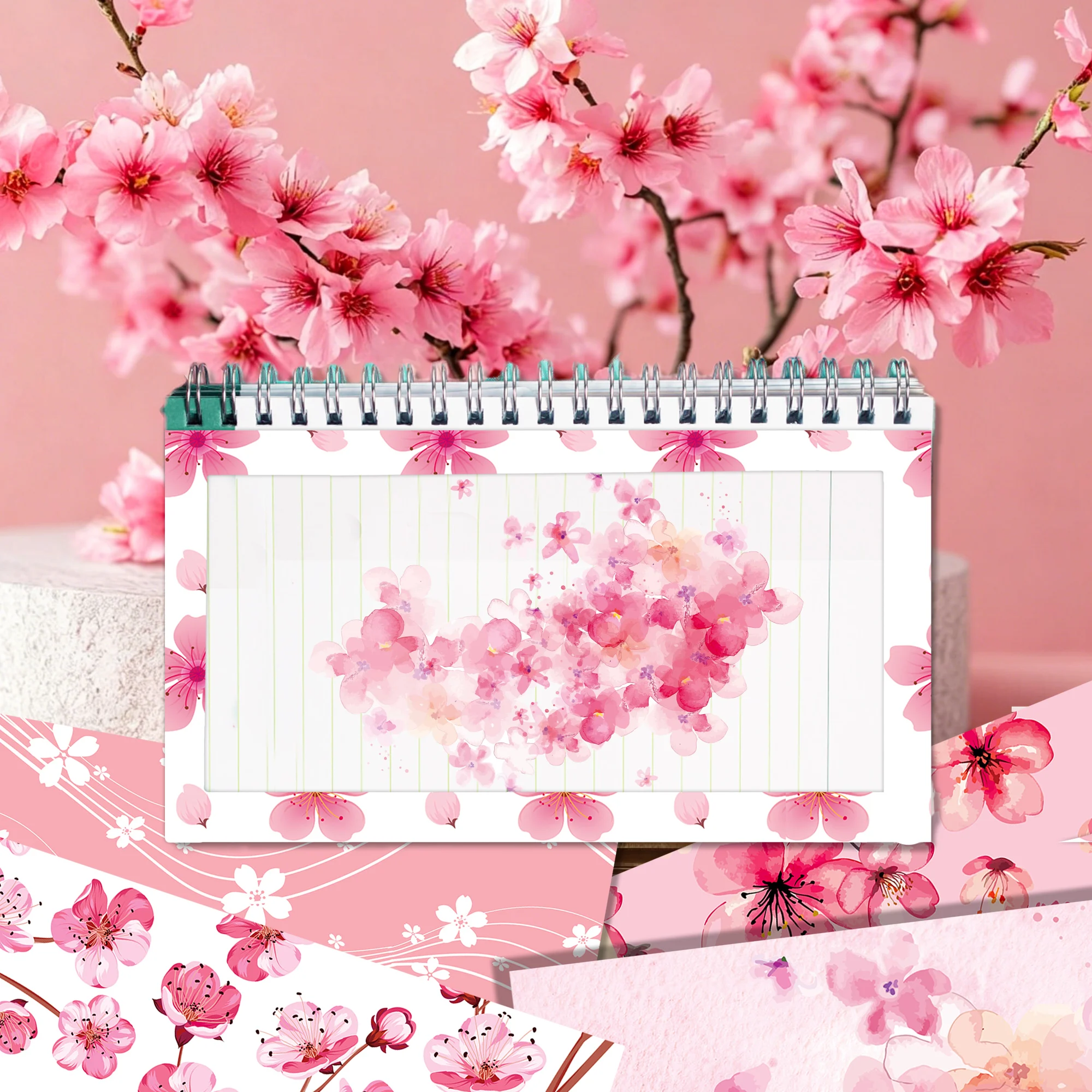 24枚入り桜柄スクラップブッキングペーパー、両面折り紙アート - Art And Craft Photos のレビューと価格