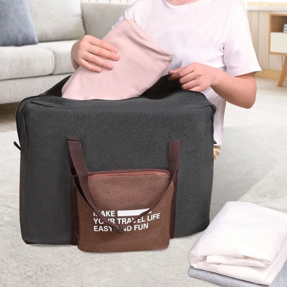حقيبة تنظيم الملابس القابلة للطي سعة كبيرة مقاومة للماء للسفر من القماش الخشن حقيبة يد للياقة البدنية من قماش أكسفورد حقيبة أمتعة للسفر