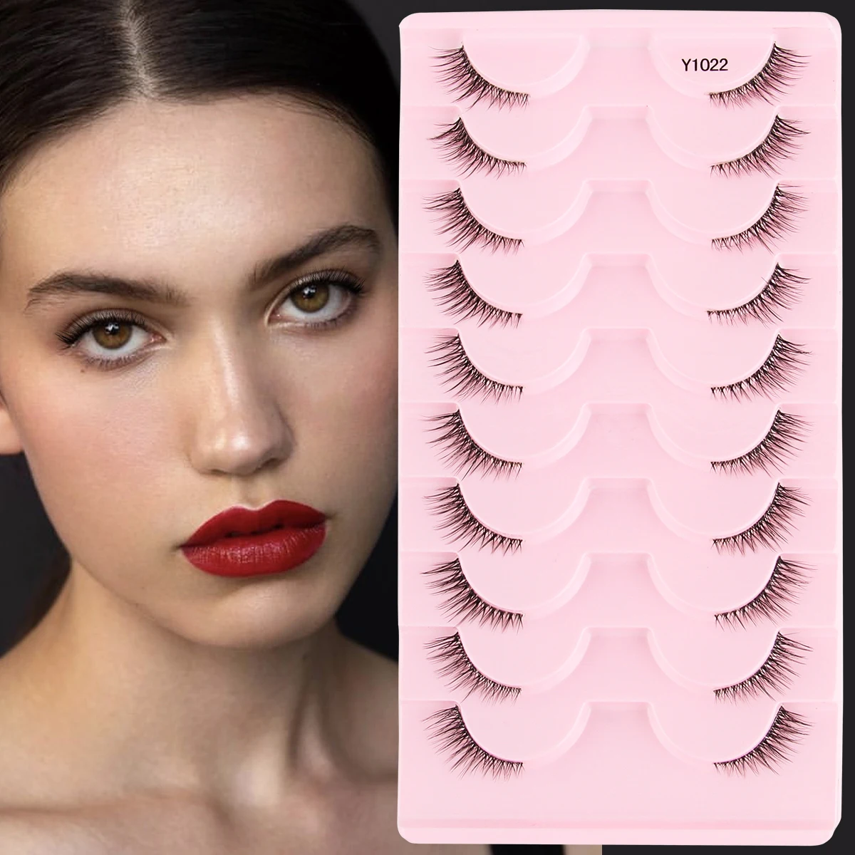 Half Lashes 3/5/10 Pairs 3D Mink Lashes Natural Long Faux Cilios Fluffy False Eyelashes Strip Cat Eye Eyelash Extension Makeup