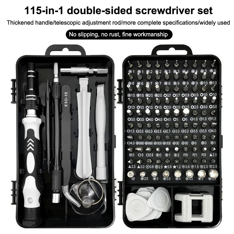 115-in-1 Mini Precision Screwdriver Set Repair Insulated Hand Home For Car Computer PC Mobile Phone And Device Tools