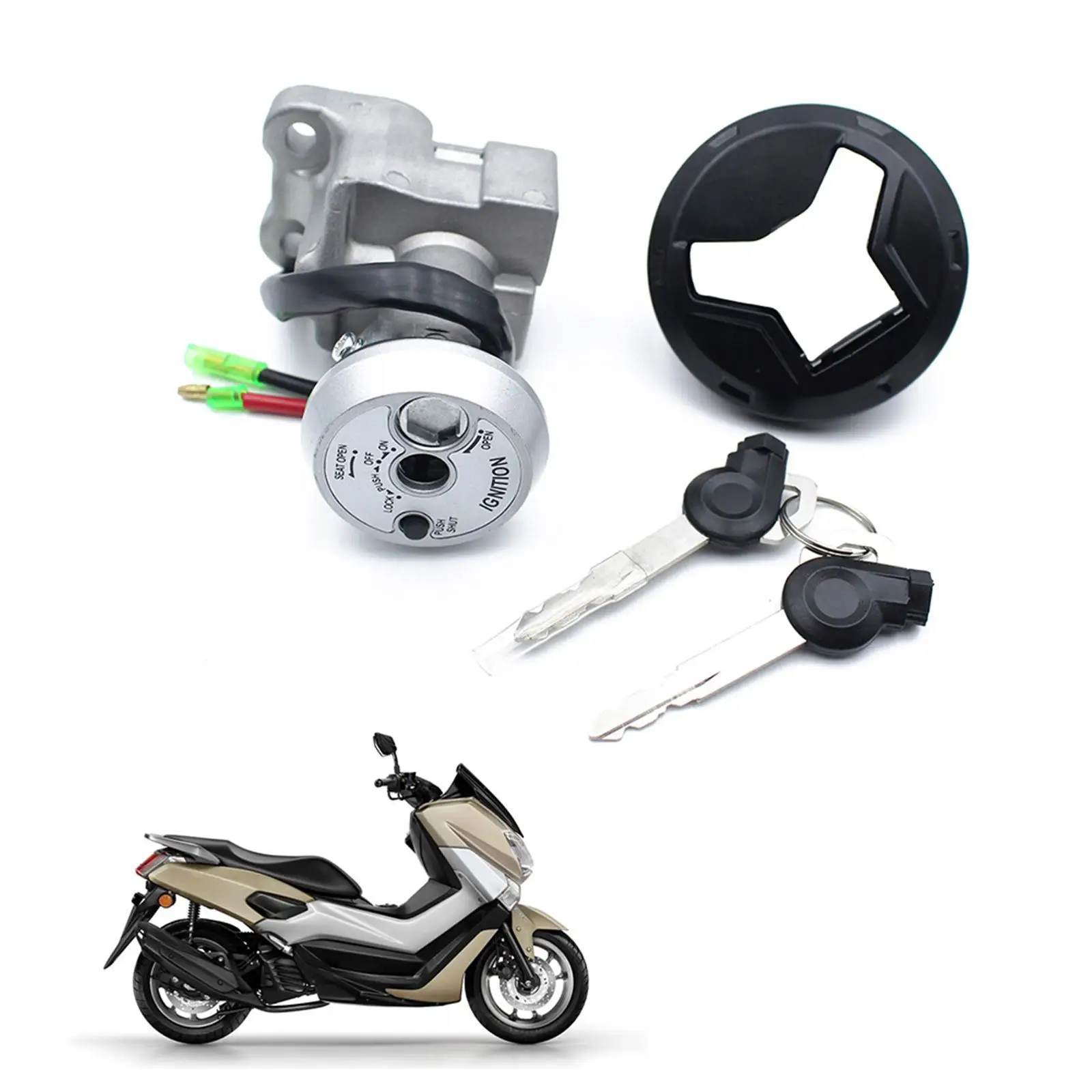 

Ignition Key Switch Barrel Lock Cylinder Gas Cap Seat Lock Keys Electric Door Lock for Nmax 155 2015 2016 2017 2018 2019