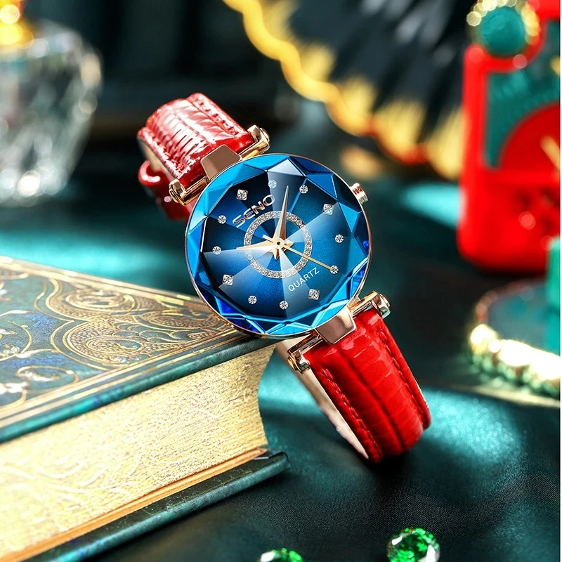 Seno Ocean Star Jam Tangan Kristal 2024นาฬิกากําไลผู้หญิงสีโรสโกลด์หรูแบรนด์ชั้นนำสำหรับสุภาพสตรีนาฬิกาข้อมือ relogio feminino