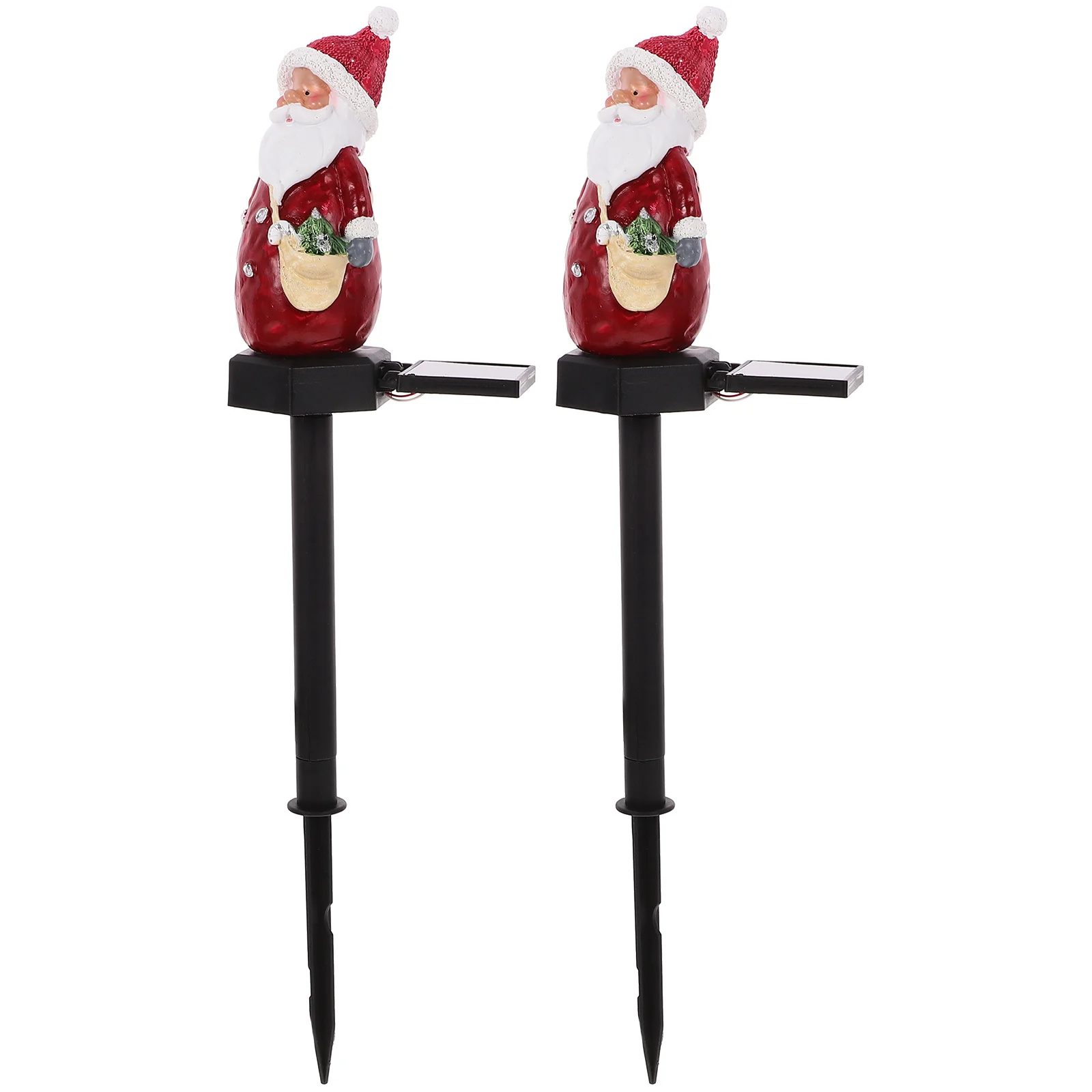 

2pcs Santa Solar Garden Stake Light Outdoor Solar-Powered Lawn Lamp For Yard Pathway Patio Landscape Decorative Lights
