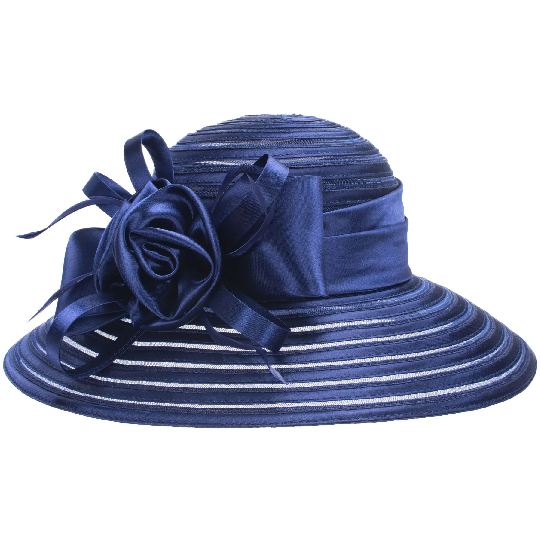 

Lawliet Wide Brim Sum Hats for Women Beach Floppy Bridal Mother Church Wedding Satin Ribbon New A214
