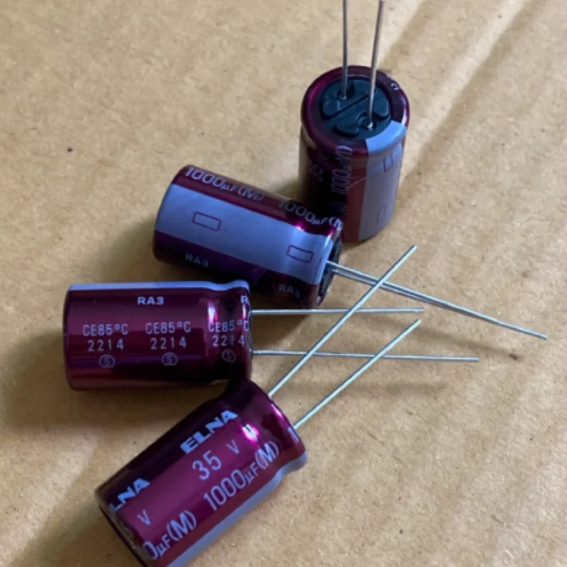 10PCS-100PCS  1000UF 35V Japanese ELNA Audio Capacitor 35V1000UF 12.5*20 RA3 Purple-Red Coat