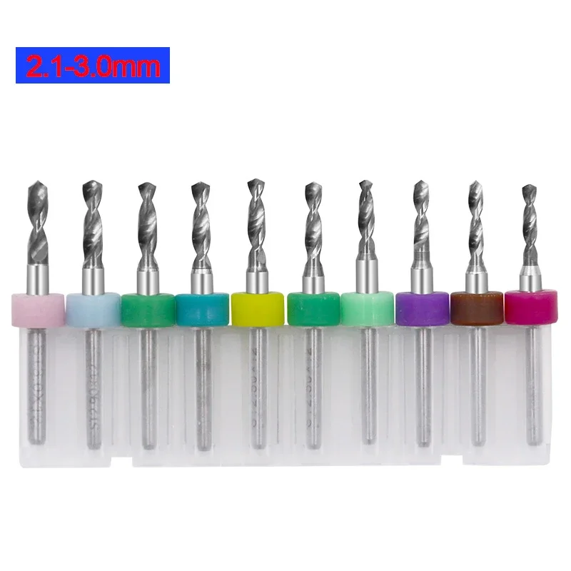 10Pcs Tungsten Carbide PCB Micro Drill Bits Set,0.1‑3.0mm Precision Drilling Tools for Printed Circuit Boards and Plastics