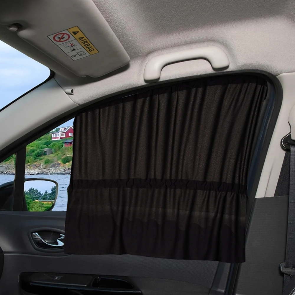 2x Car Sun Visor UV Protector Car Window Privacy Curtains Car Heat Insulation Sunshade Universal Auto Interior Sunshade Curtains