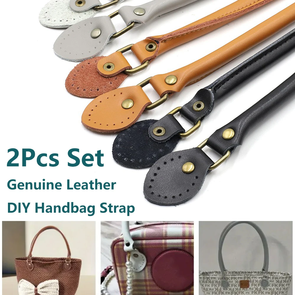 2 pezzi 40 cm tracolla per borsa in vera pelle manico fai da te accessorio kit per cucire a mano per la realizzazione di borse