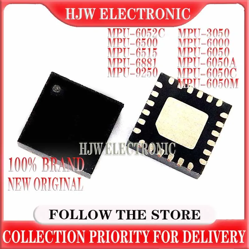 1pcs/lot MPU6050 MPU-6050A MPU-3050 MPU-6000 MPU-6052C MPU-6500 MPU-6515 MPU-6881 MPU-9250 MPU-6050M QFN24 Chipset