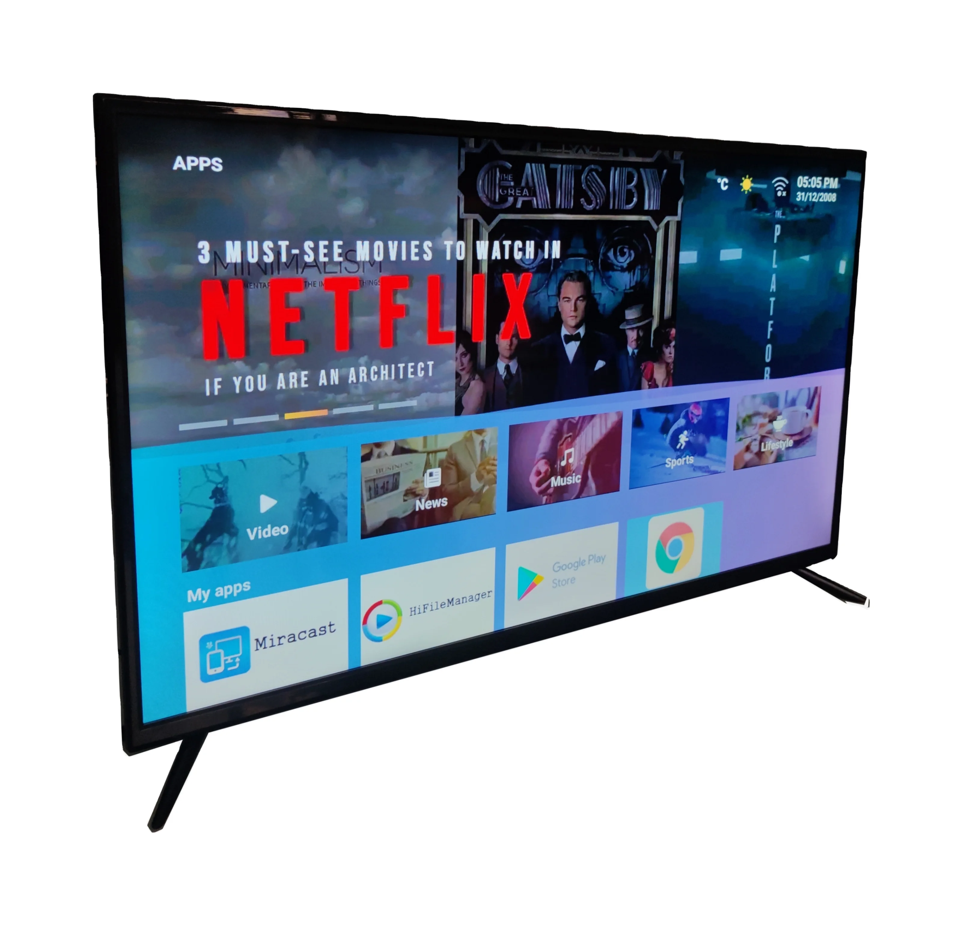 

Популярный 43-дюймовый LED Smart TV с HD-разрешением, многофункциональный телевизор с Android и Wi-Fi