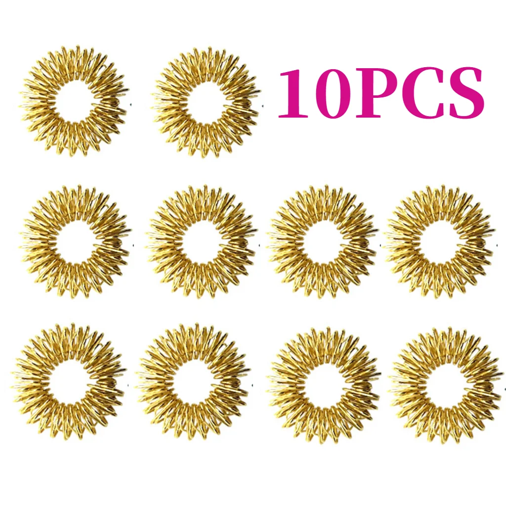 10PCS/Pack Acupressure Rings Spiky Sensory Finger Rings Set for Teens Adults Stress Reducer Massager Stress Relief Fidget Toys