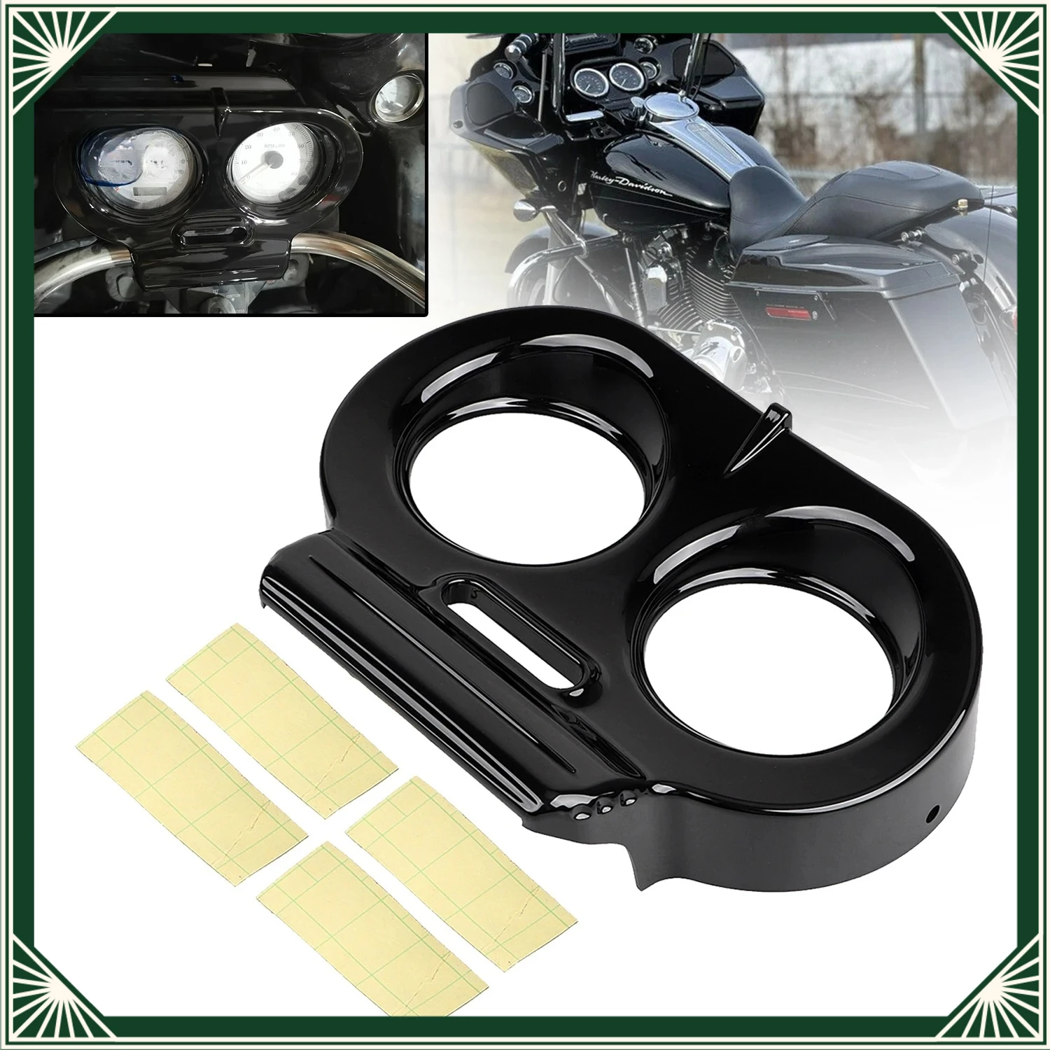 Motorcycle For Harley 1998-2013 Road Glide FLTR Gloss Black Gauge Top Cover Nacelle Speedo Housing Fairing Accessories