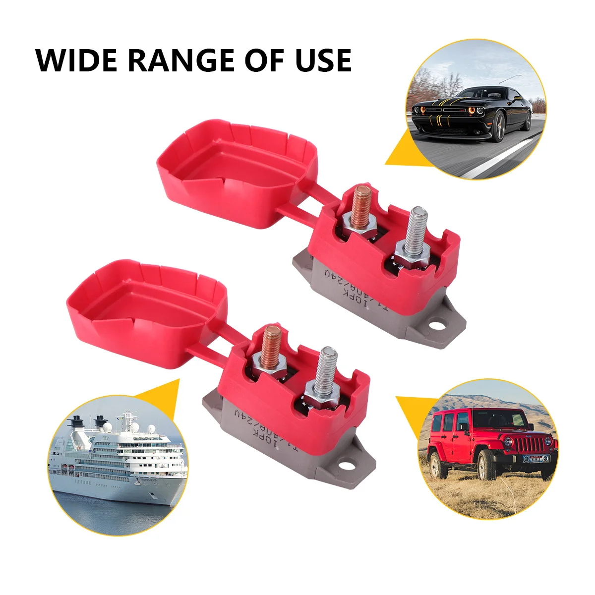 

2pcs 40A 12V/24V Automatic Reset Circuit Breaker Stud Mount For Vehicle Boat Trailer Bus Truck Dc 6-28V Overcurrent