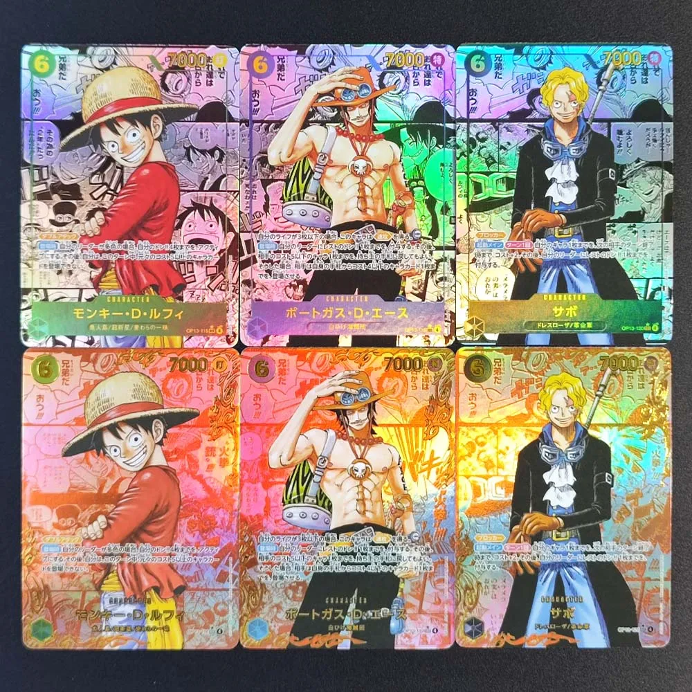 การ์ดอนิเมะ DIY OPCG ONE PIECE CARD OP13 RED MANGA เอซ ซาโบ ลูฟี่ คอมิก ซูเปอร์พาราลล์ ฉบับญี่ปุ่น คอลเลคชั่นปี 2025