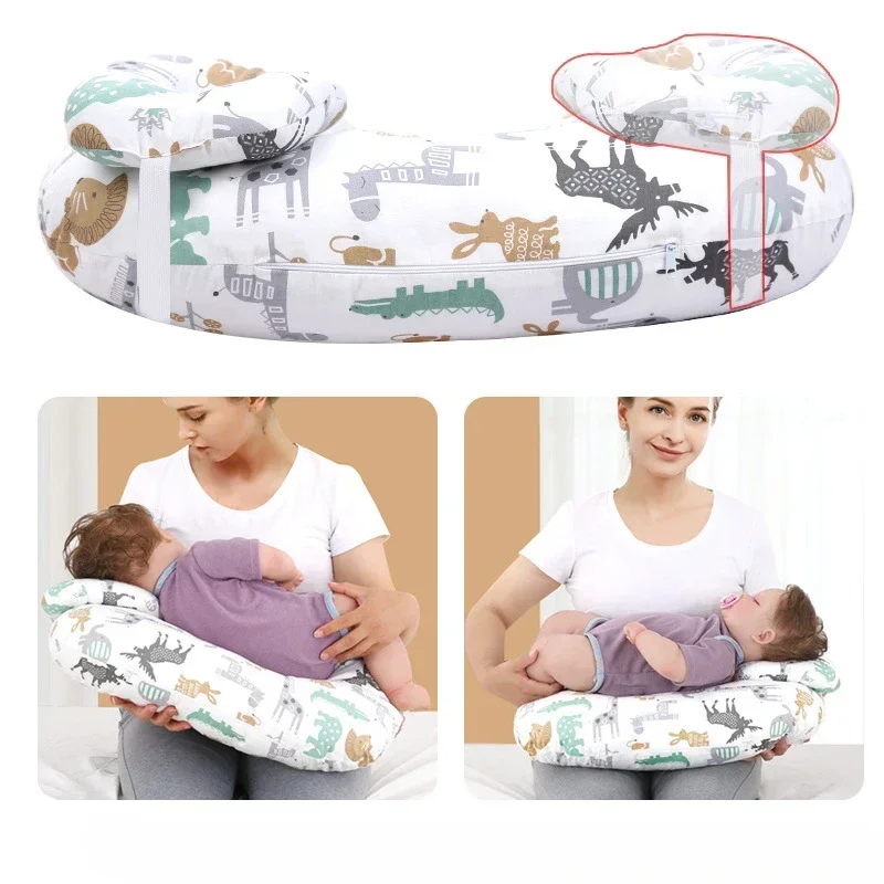 Almohada de lactancia multifuncional para niños, protección de cintura transpirable, antiladridos, se puede lavar