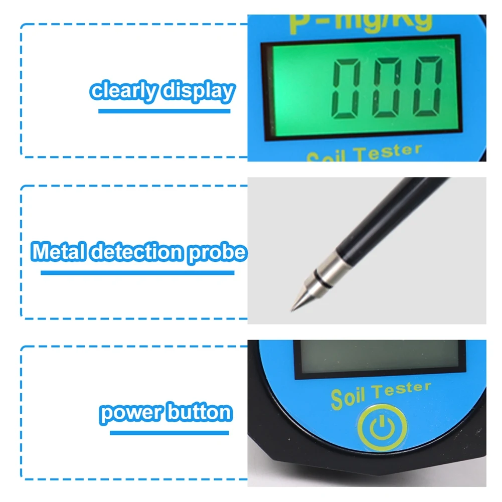 ABKS-Soil Fertility Tester 0-1999Mg/Kg Soil Phosphorus Meter Soil Detector Nutrient Analyzer For Garden Plant For Growing